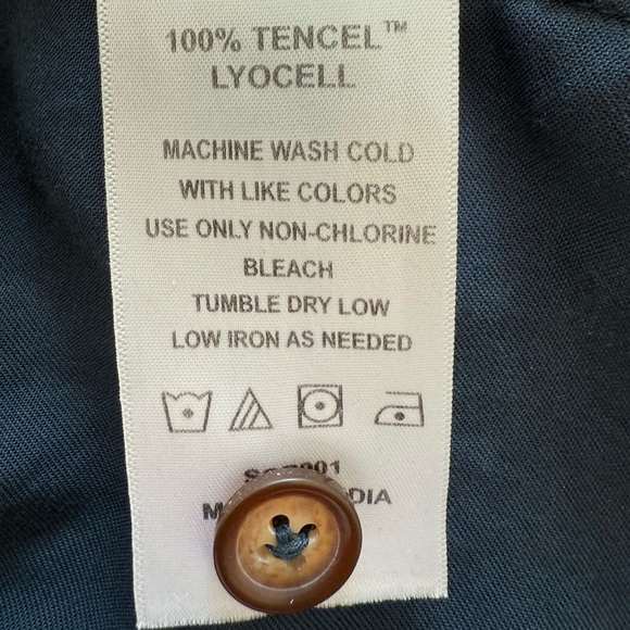 Quince Navy Blue Button-Down Dress - Picture 6 of 7